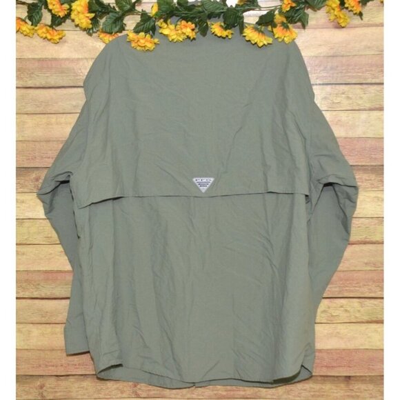 Columbia PFG Men's Sage Green Long Roll Tab Sleeves Button Front Shirt Size 2XL - Picture 9 of 14
